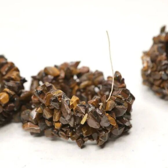 Tiger Eye Gemstone Chip Jewelry Lot - 3 Stretch Bracelets & Necklace Set | Boho - Picture 9 of 12